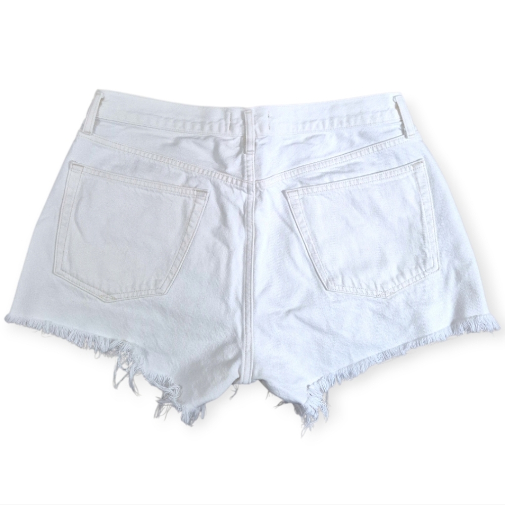 AGOLDE Parker Vintage Cut-off Jean Shorts Button Fly White 30 - Picture 5 of 7